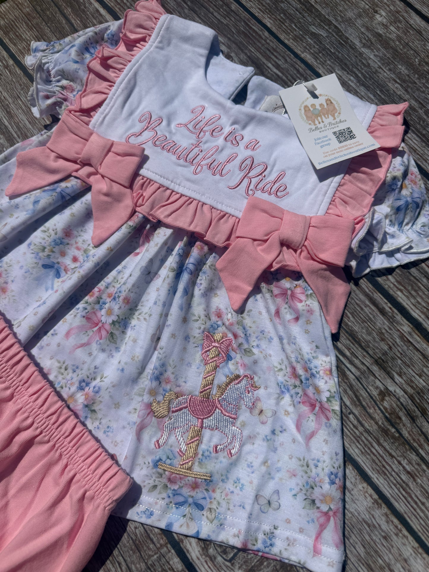 Vintage Carousel Girl Bloomer Set