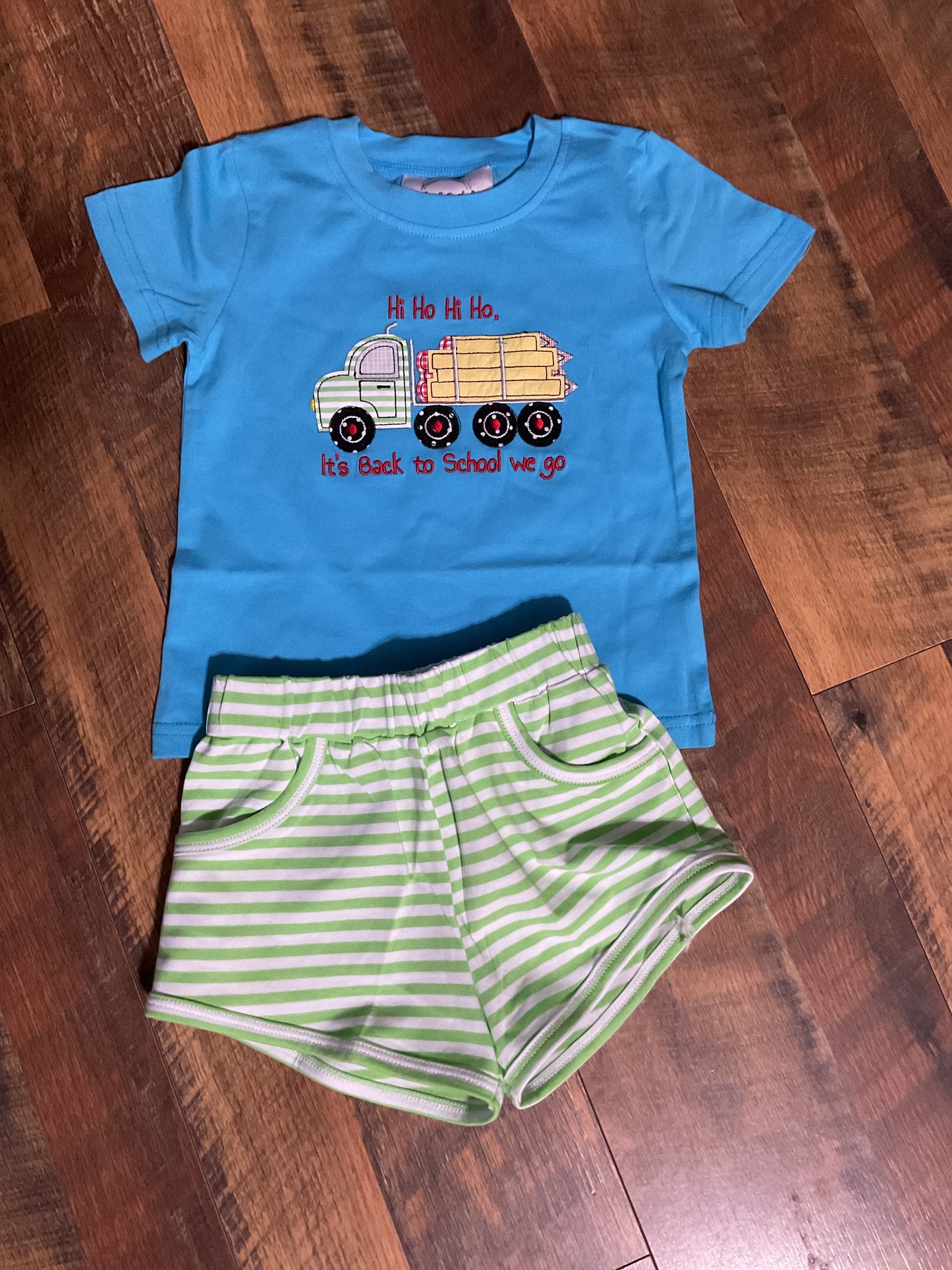 Hi Ho Hi Ho It’s Back To School We Go Boy Short Set