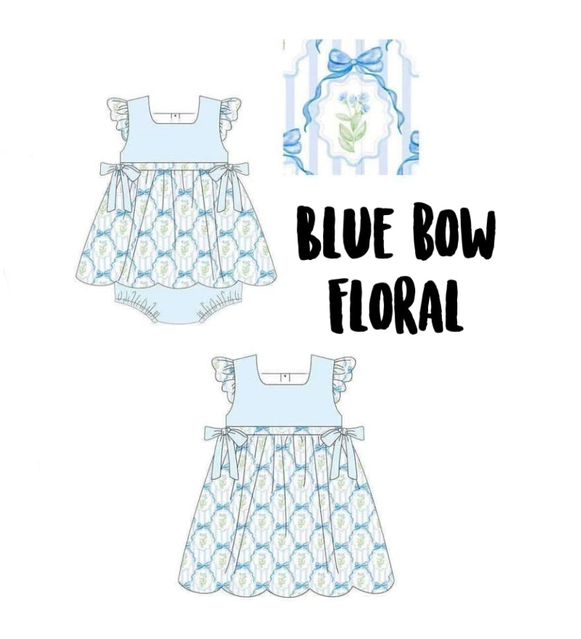 Blue Bow Floral Sister Collection