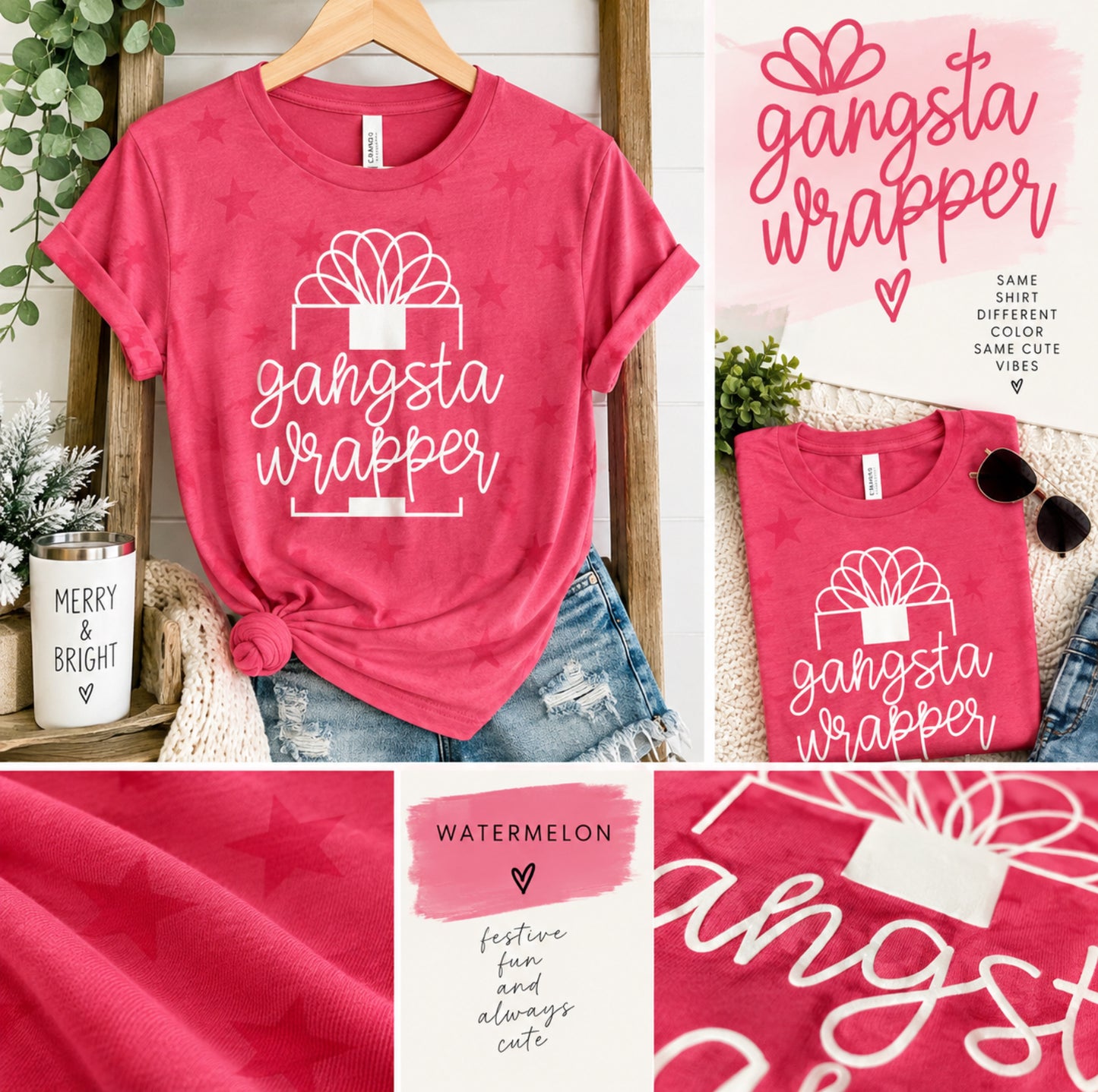 Gangsta Wrapper Short Sleeved Christmas Tee