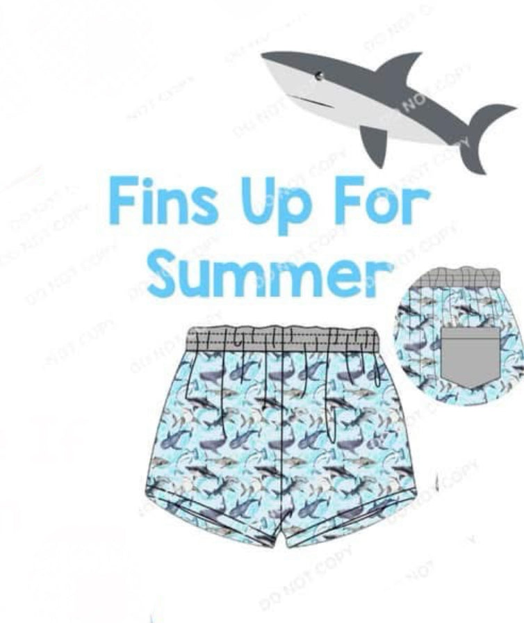Fins Up For Summer Swim Trunks