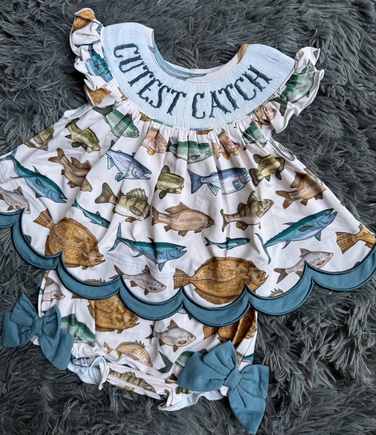 Here Fishy Fishy Smock Sibling Collection