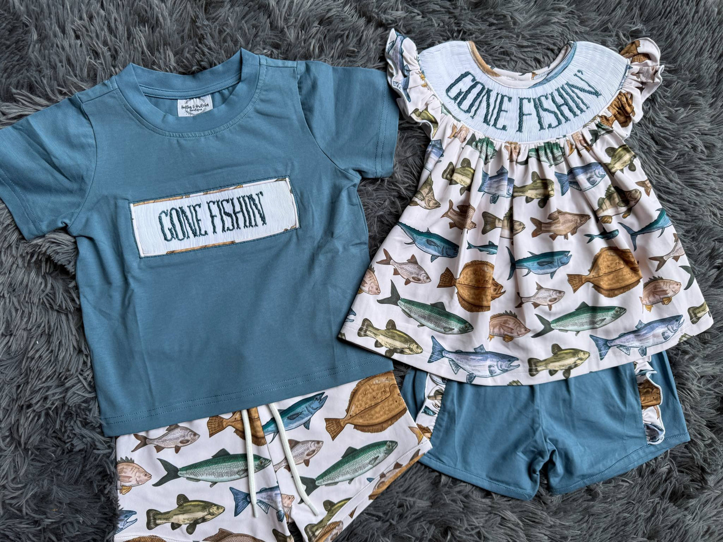 Here Fishy Fishy Smock Sibling Collection