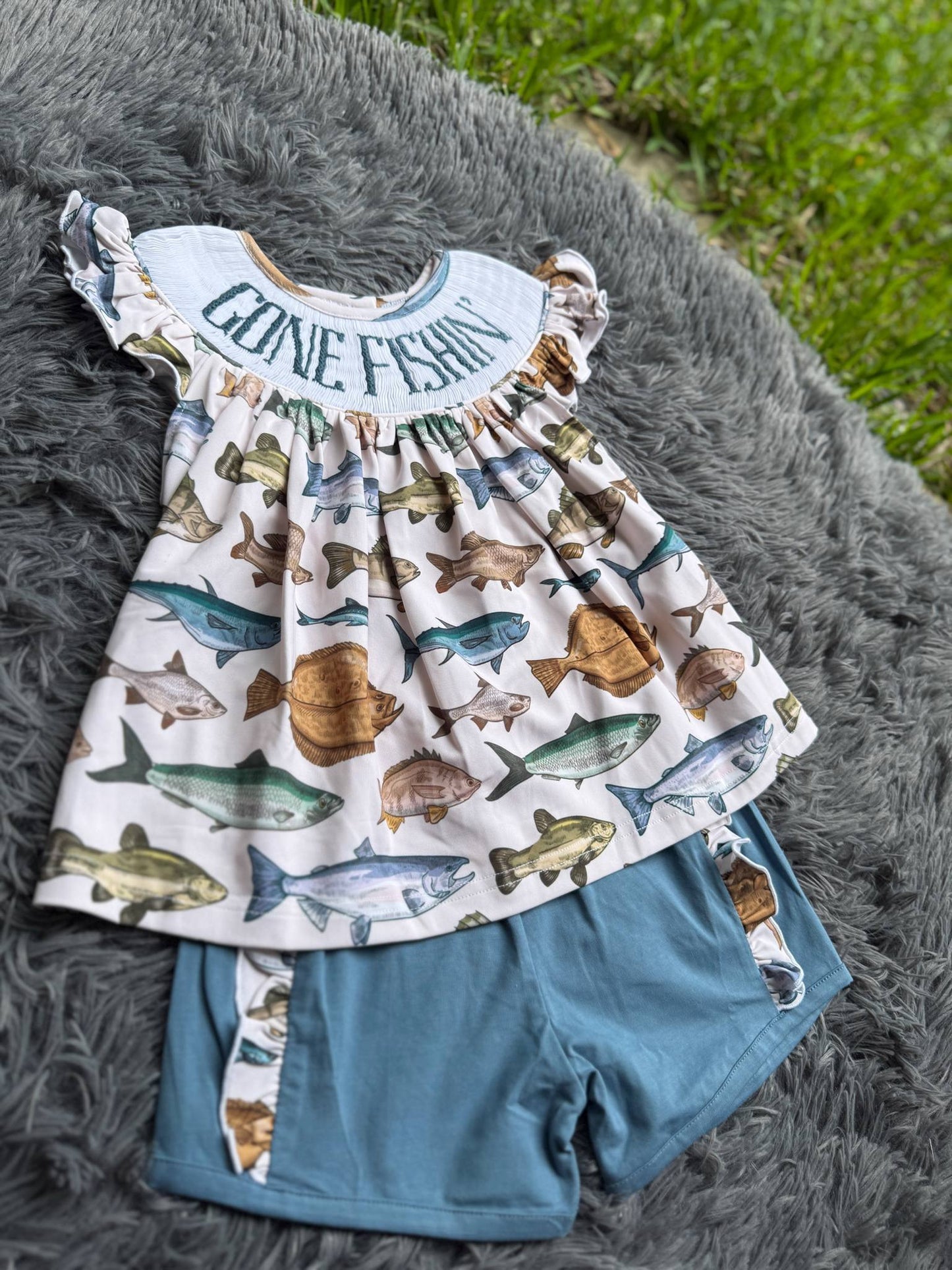 Here Fishy Fishy Smock Sibling Collection