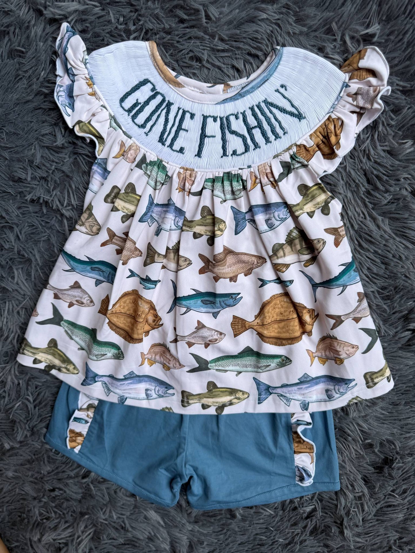 Here Fishy Fishy Smock Sibling Collection