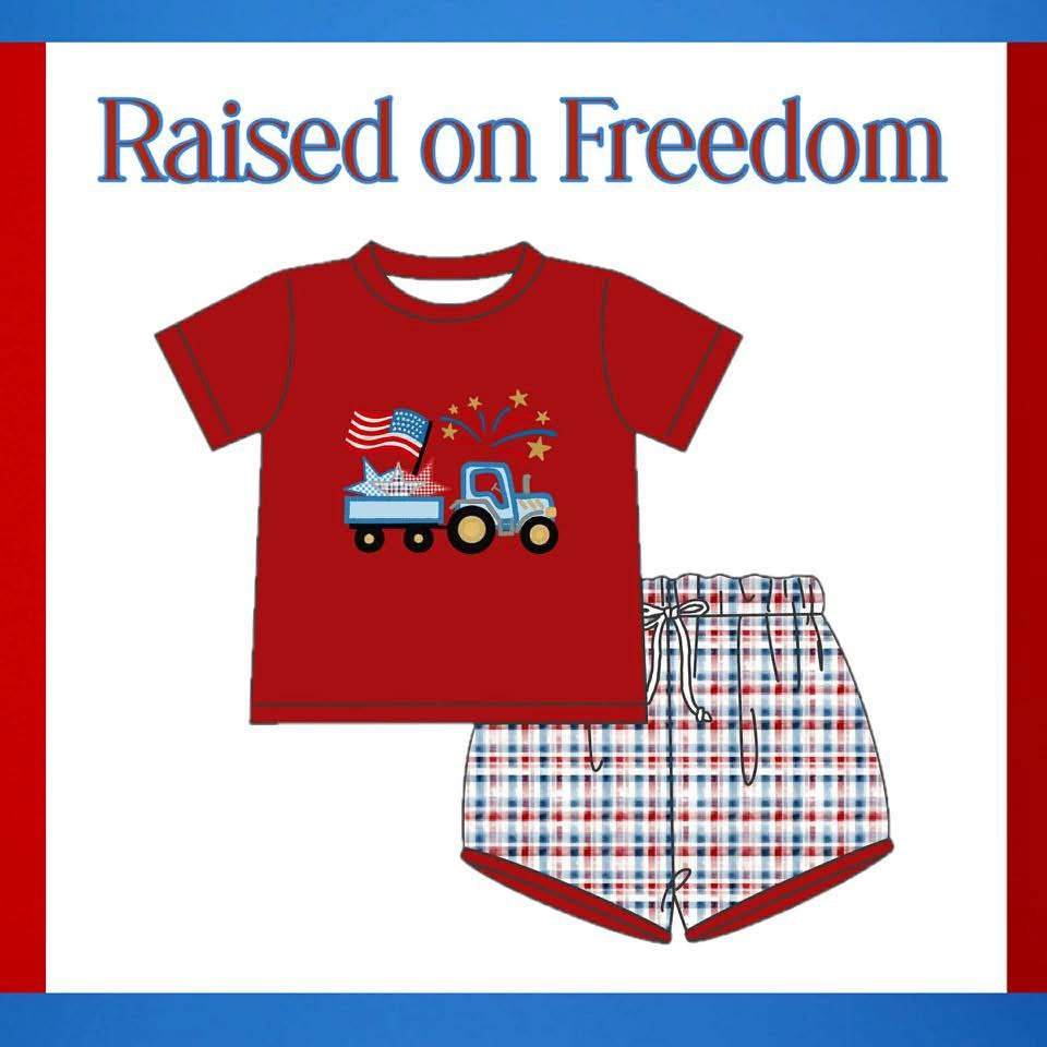 Raised On Freedom Boy Short Set