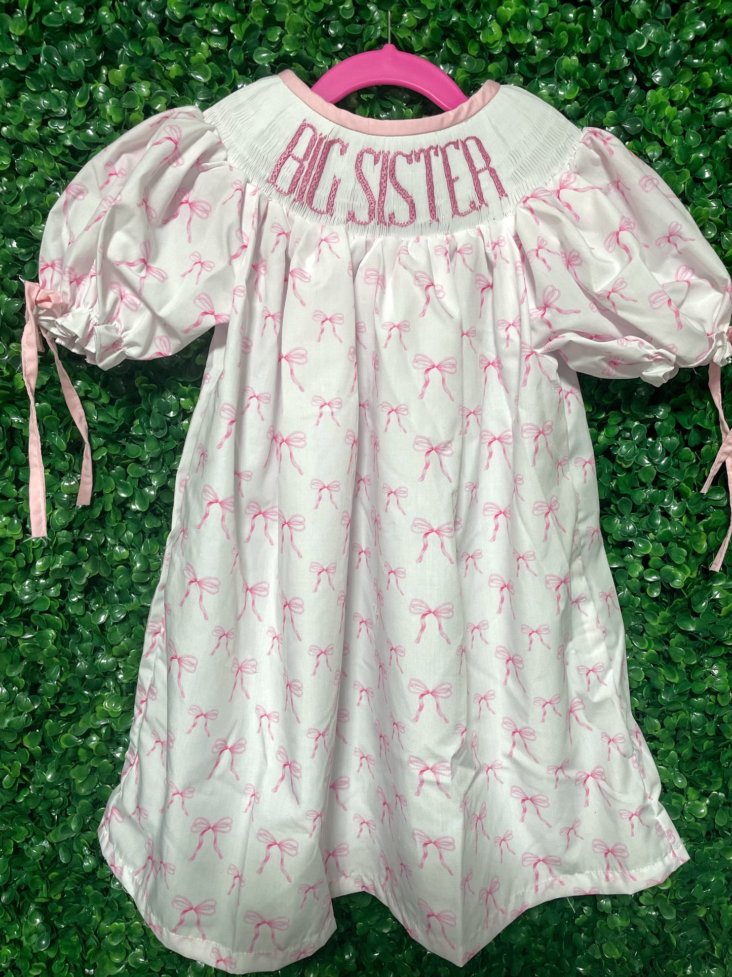Preppy Pink Bows Smock
