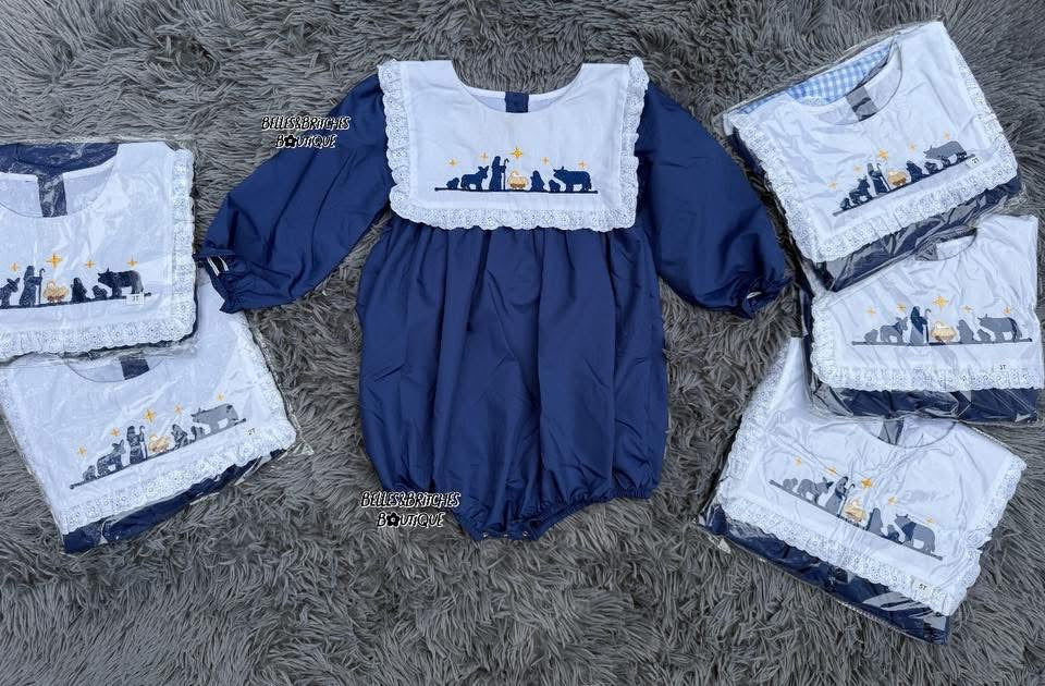 O Holy Night Girls Nativity Dress & Bloomer Set