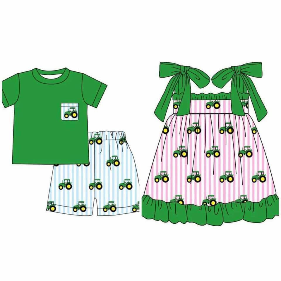 Little Green Tractor Dress