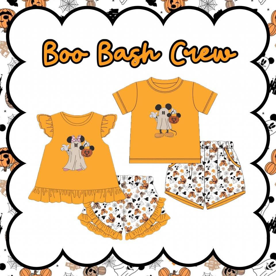 Boo Bash Crew Halloween Sibling Match Short Sets