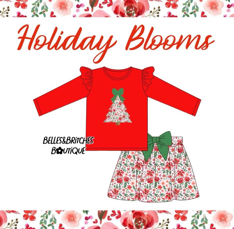 Holiday Blooms Skort Set
