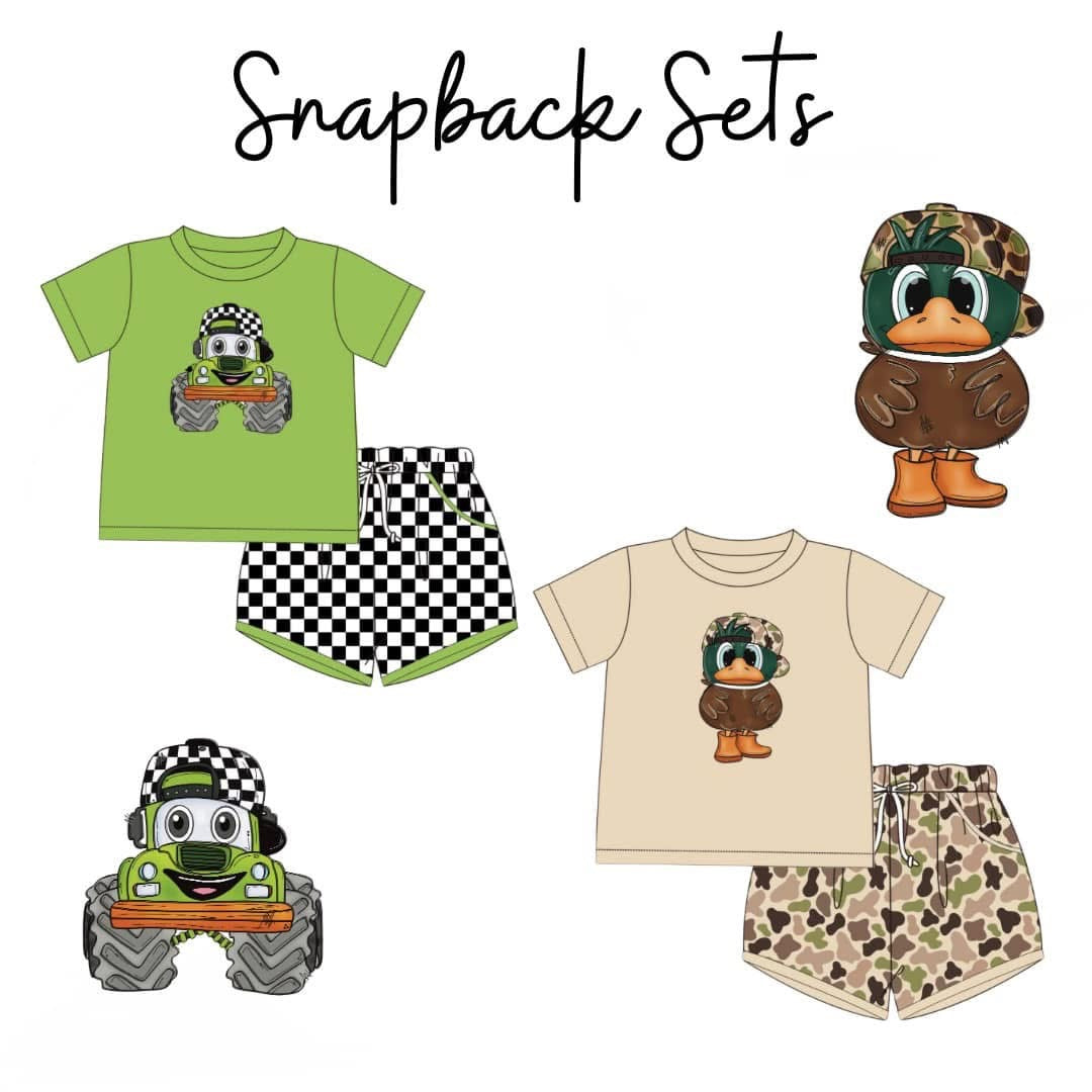 SnapBack Appliqué Boy Short Set