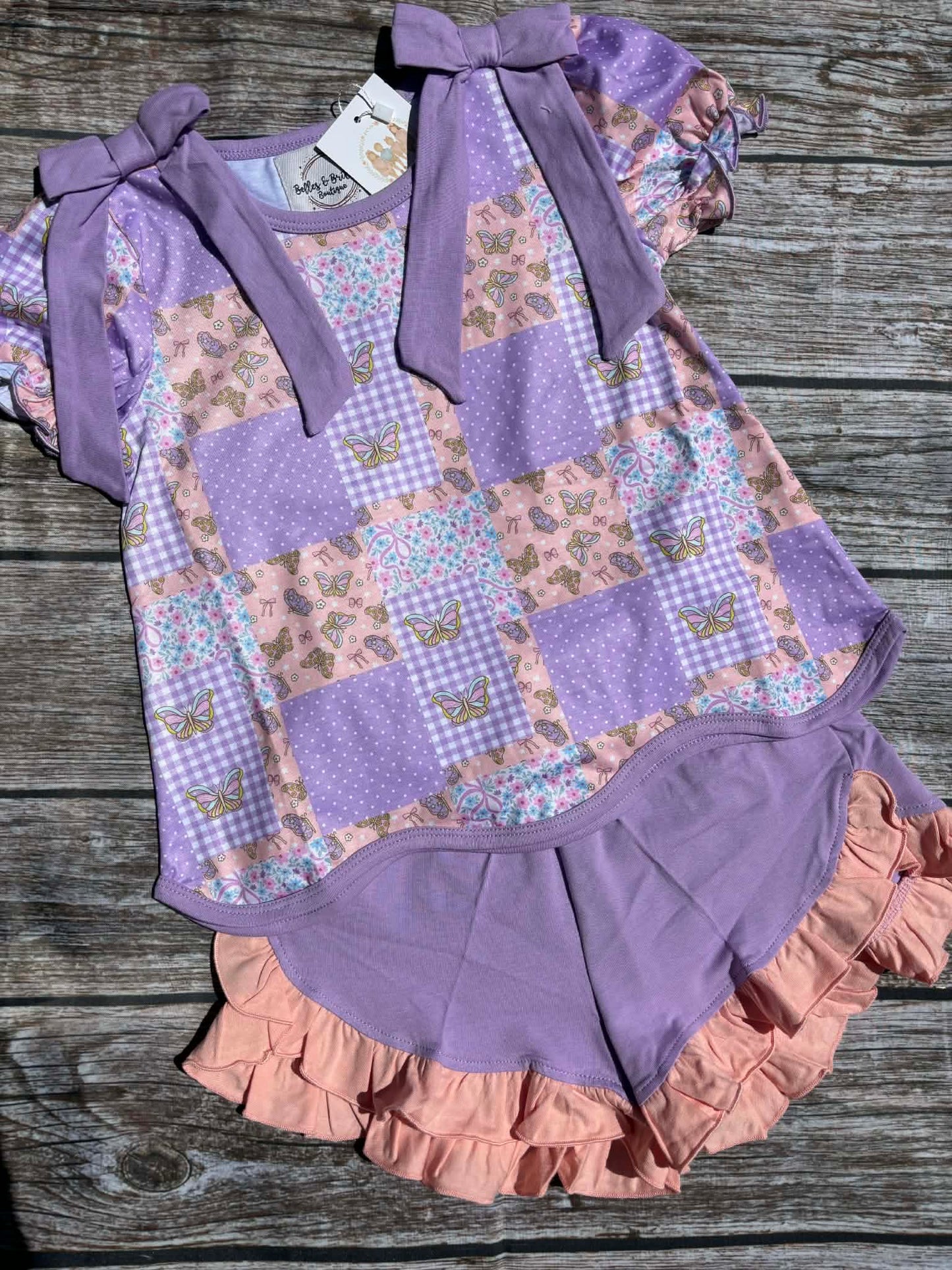 Whimsy Patchwork Girl Short Set