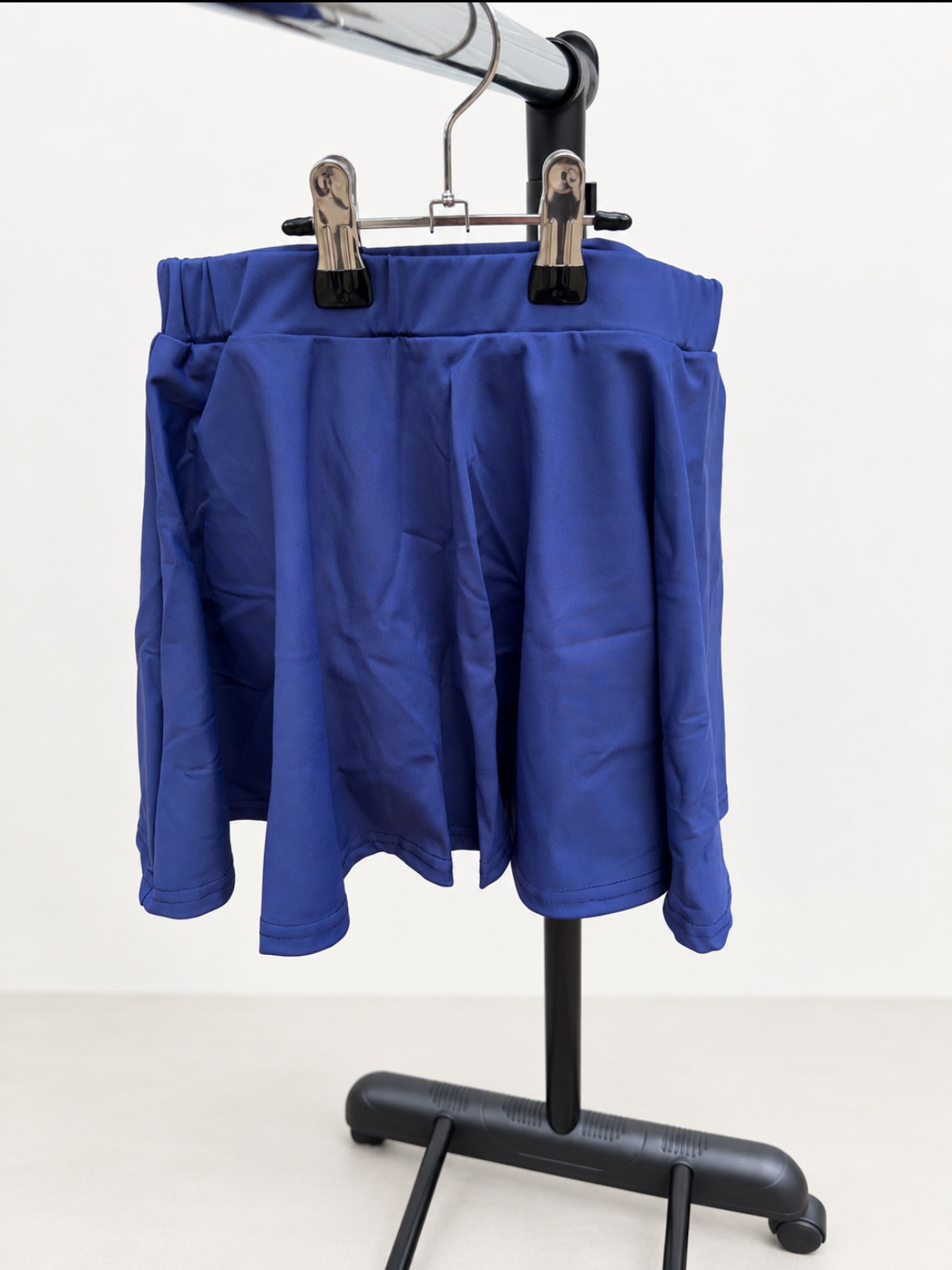 Navy blue girls everyday skort with built-in shorts and comfortable waistband