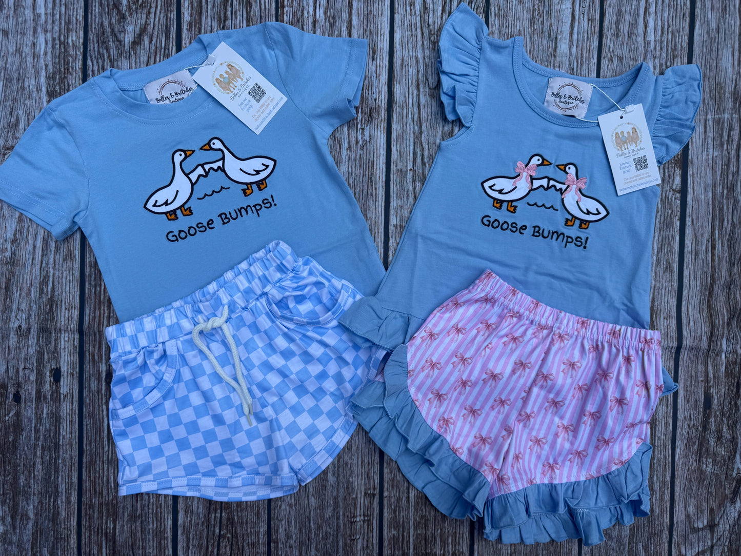 Oh My Goose Bumps Sibling Matching Short Sets