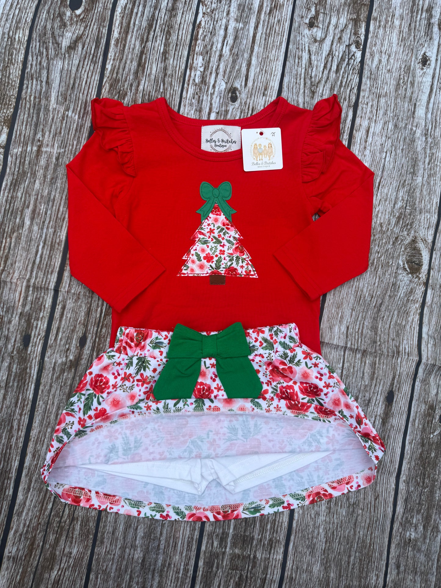 Holiday Blooms Skort Set