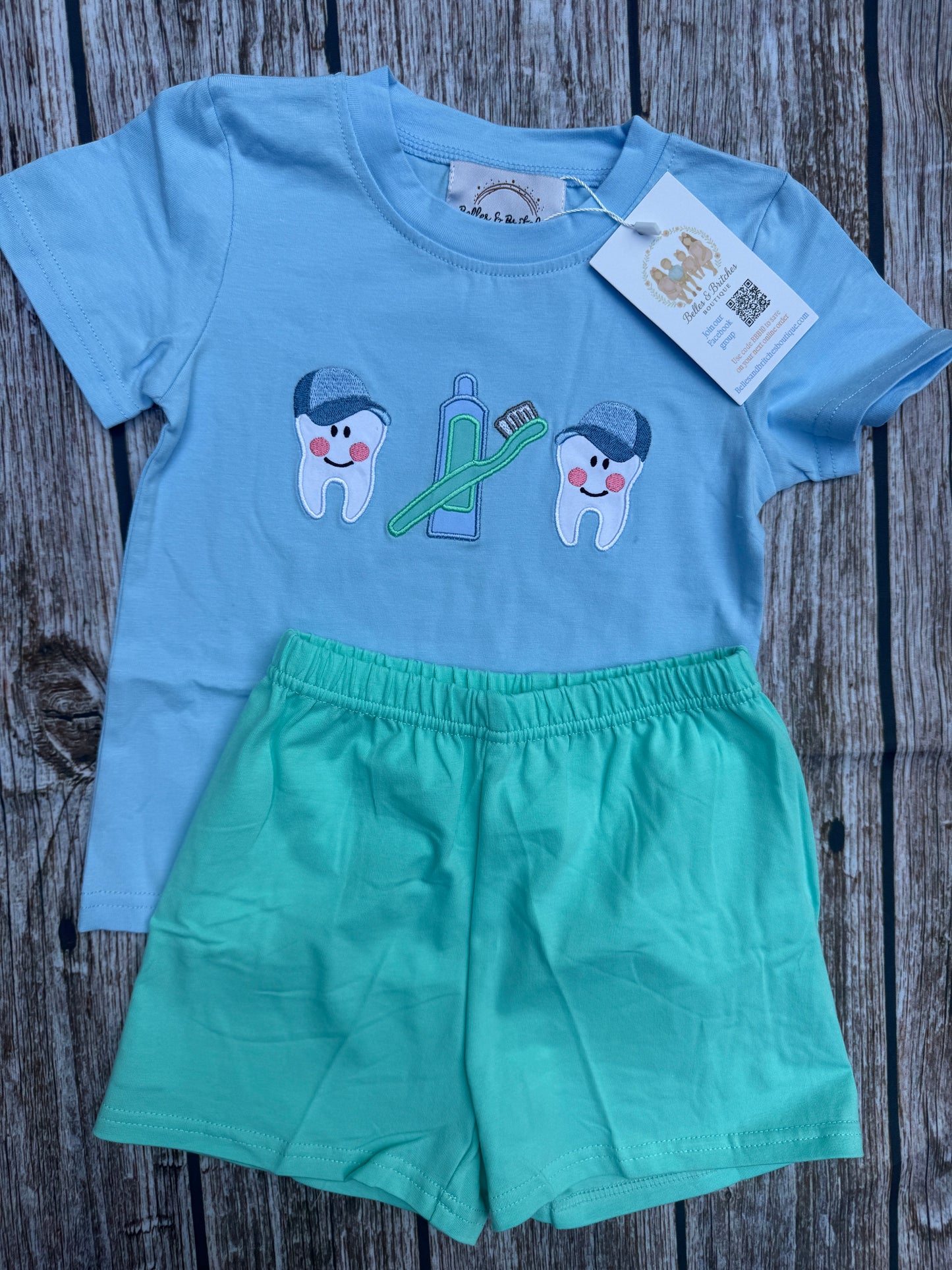 Sweet Tooth Kids Dental Sibling Matching Short Sets