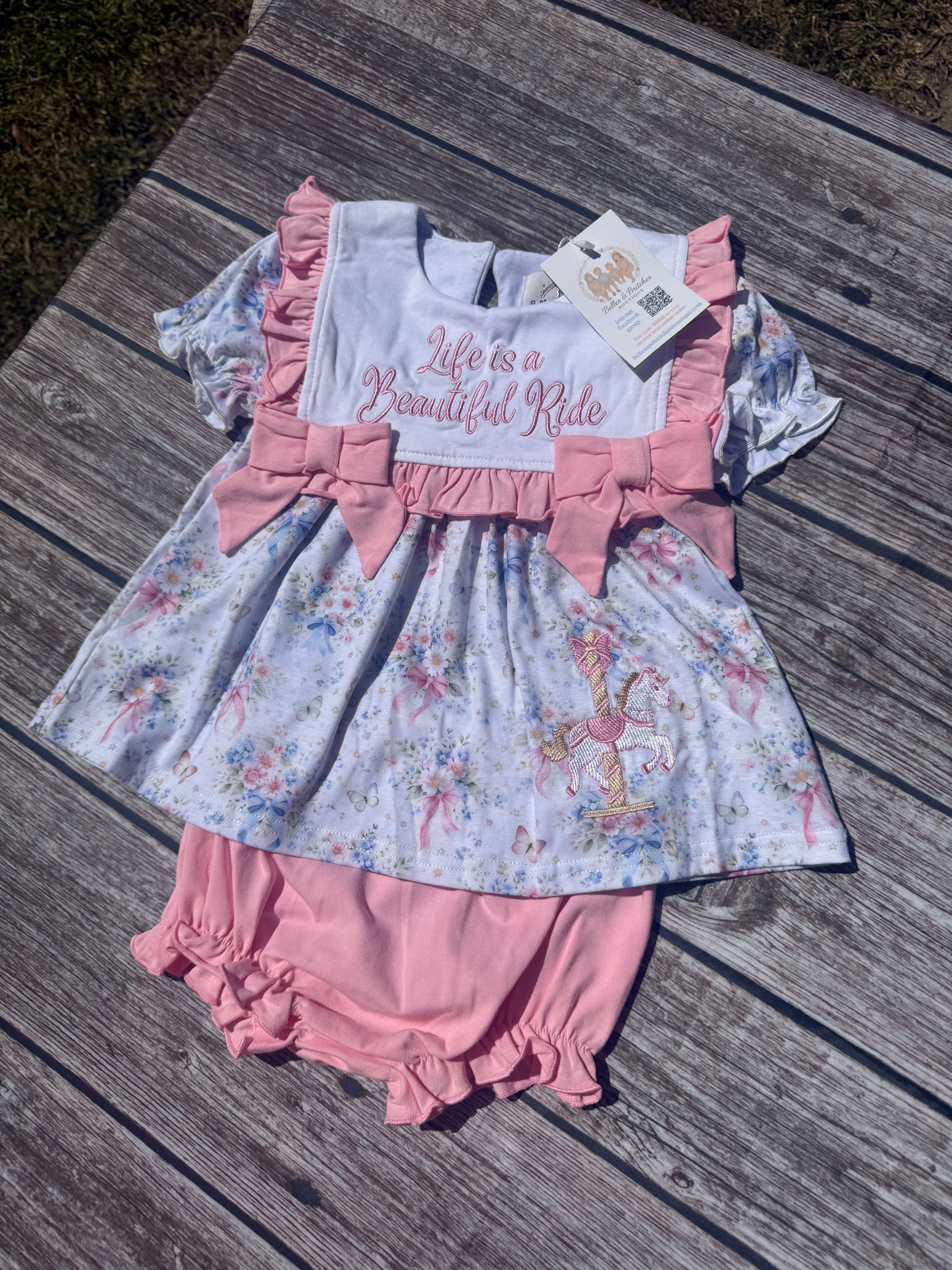 Vintage Carousel Girl Bloomer Set