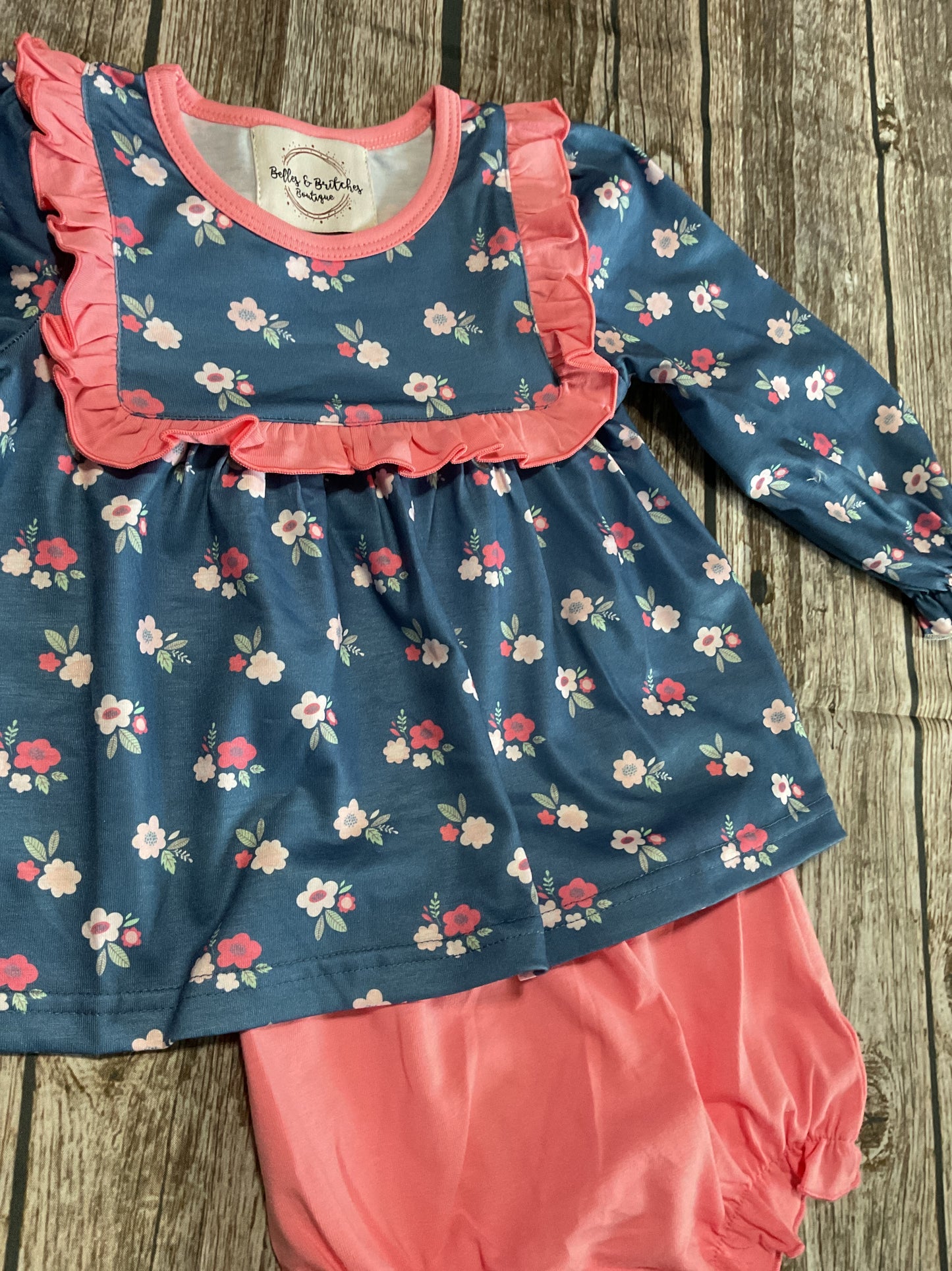 Midnight Blooms Girl Bloomer Set