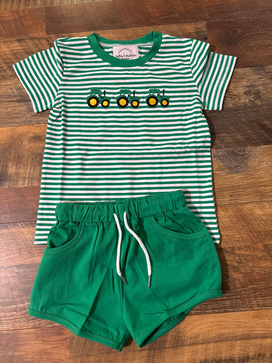 Tractor Trio Boy Short Set