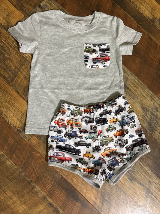 Classic Trucks Boy Short Set