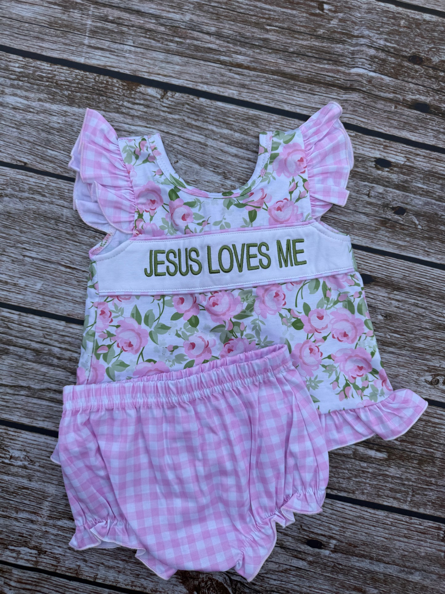 Jesus Loves Me Sage, Navy & Floral Collection