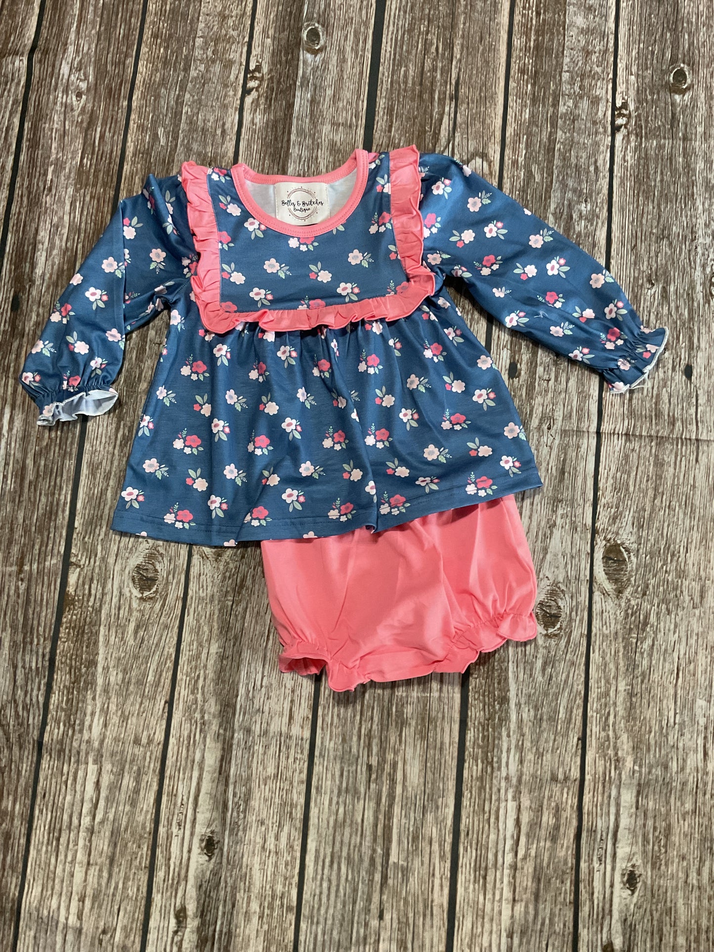 Midnight Blooms Girl Bloomer Set