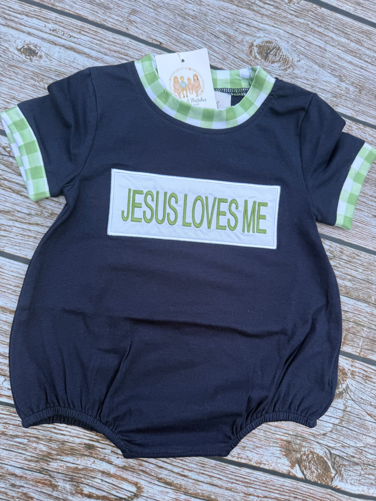 Jesus Loves Me Sage, Navy & Floral Collection