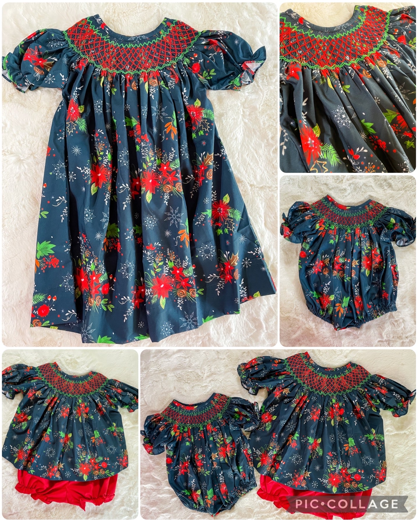 Winter Floral Smock Girl Bubble