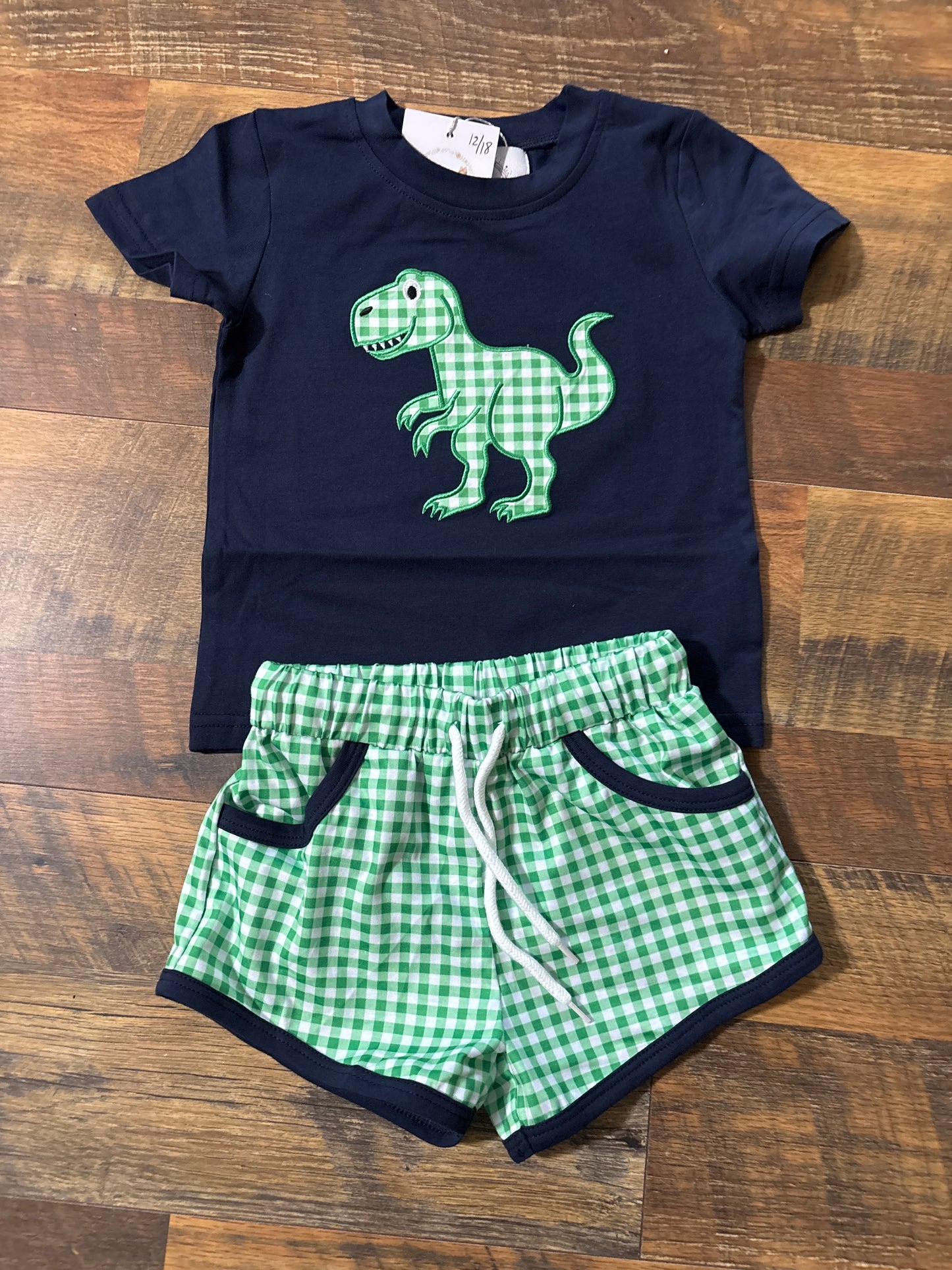 Dino Stomp Boy Short Set