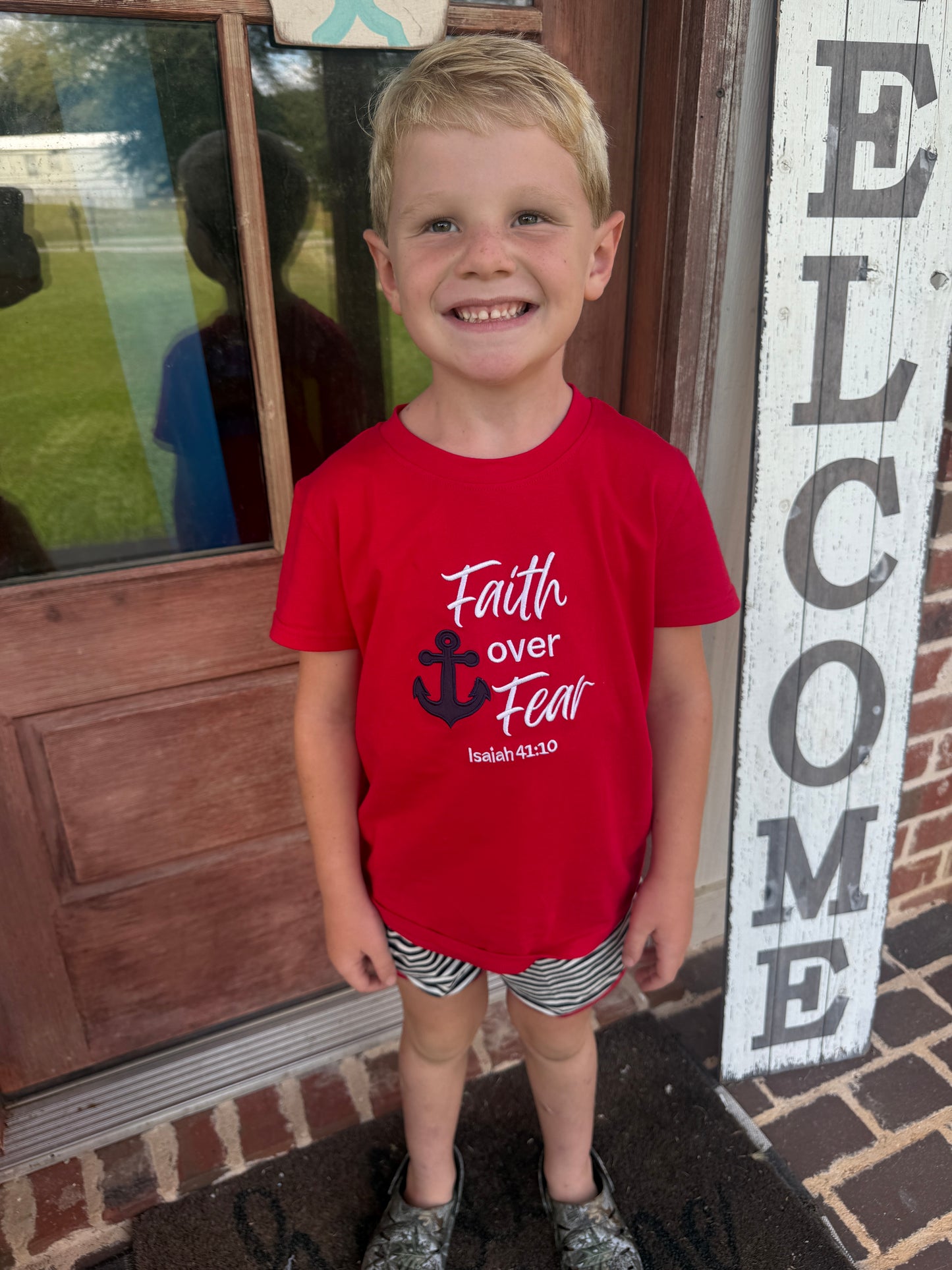 Faith Over Fear Boys & Girls Sibling Matching Short Sets