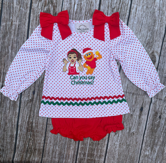 Can You Say Christmas Bloomer Set