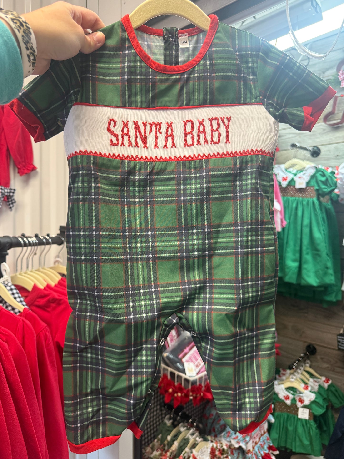 Christmas Plaid Santa Baby Sibling Collection