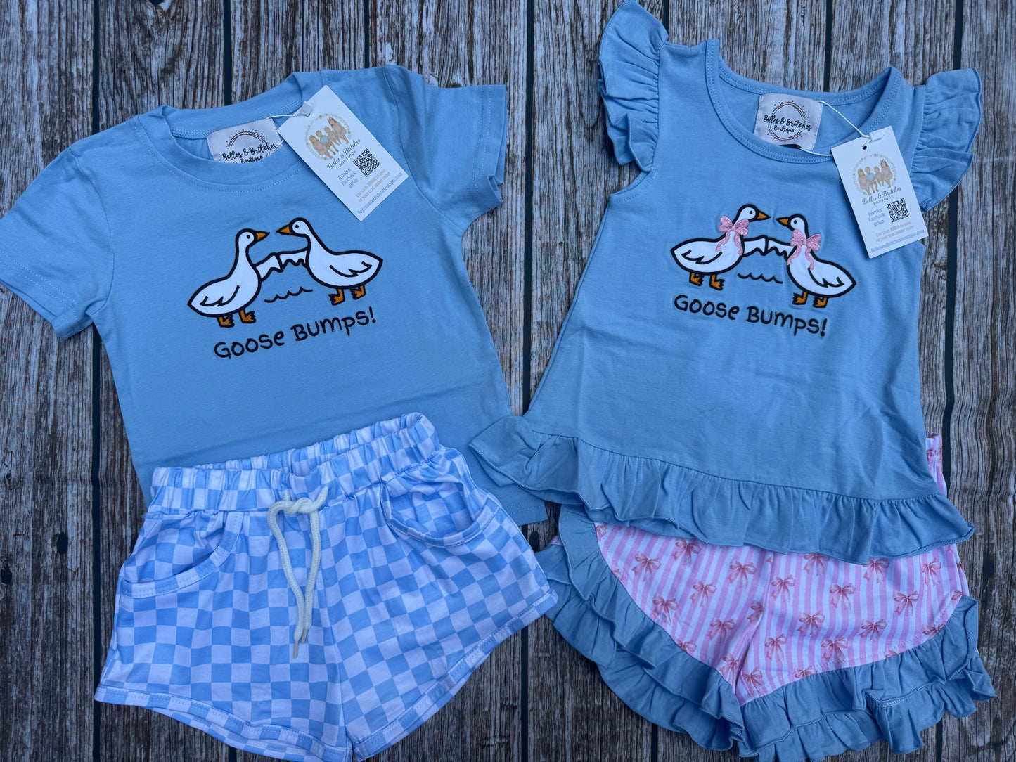 Oh My Goose Bumps Sibling Matching Short Sets