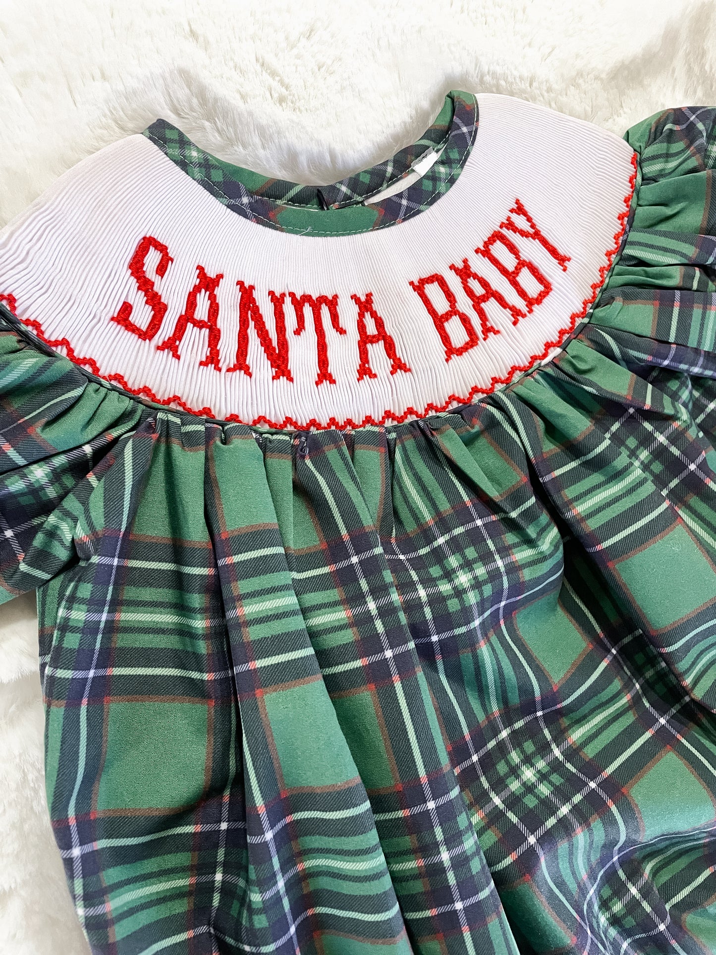 Christmas Plaid Santa Baby Sibling Collection