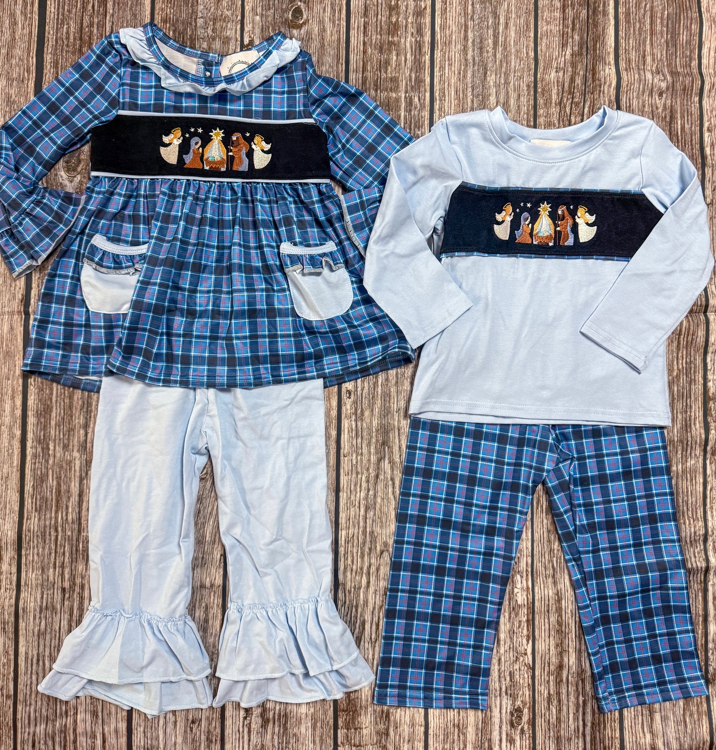 Navy Nativity Embroidery Collection