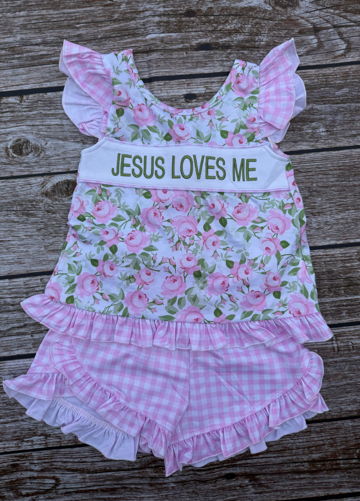 Jesus Loves Me Sage, Navy & Floral Collection