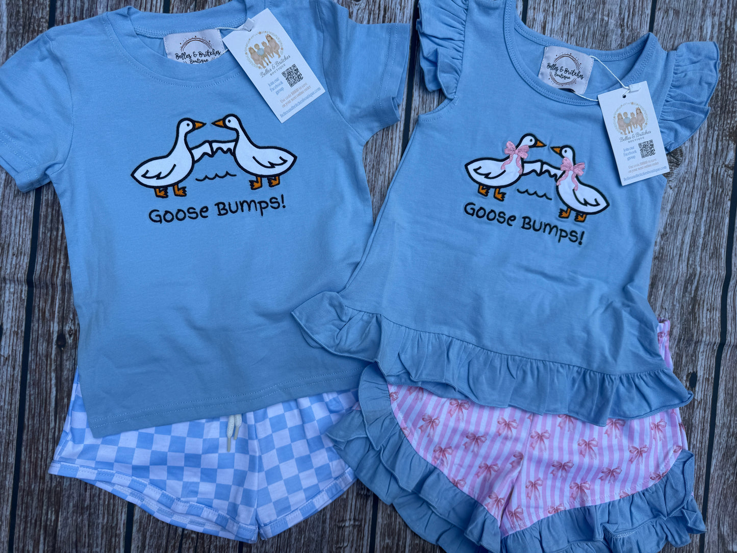 Oh My Goose Bumps Sibling Matching Short Sets