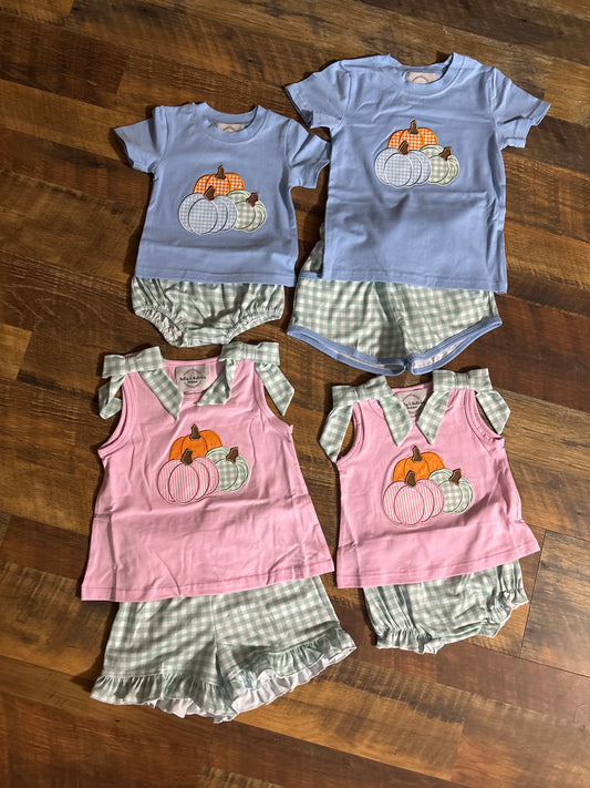 Plaid & Patchy Pumpkin Sibling Collection