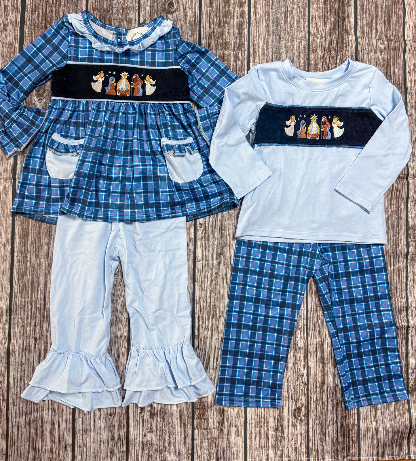 Navy Nativity Embroidery Collection