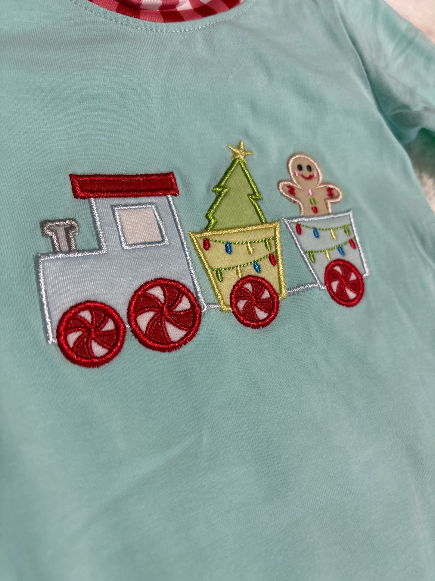 Christmas Gingerbread Train Plaid Collection