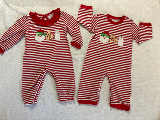 Santa Cookies & Milk Sibling Romper