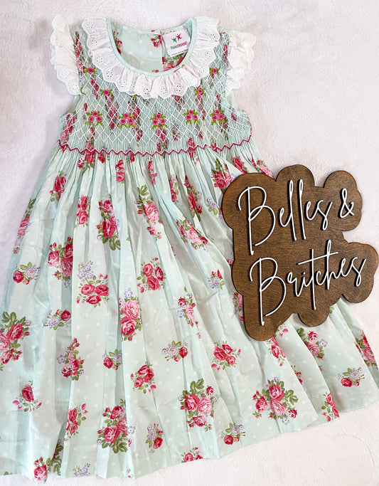 Lacey Smocked Floral Dress