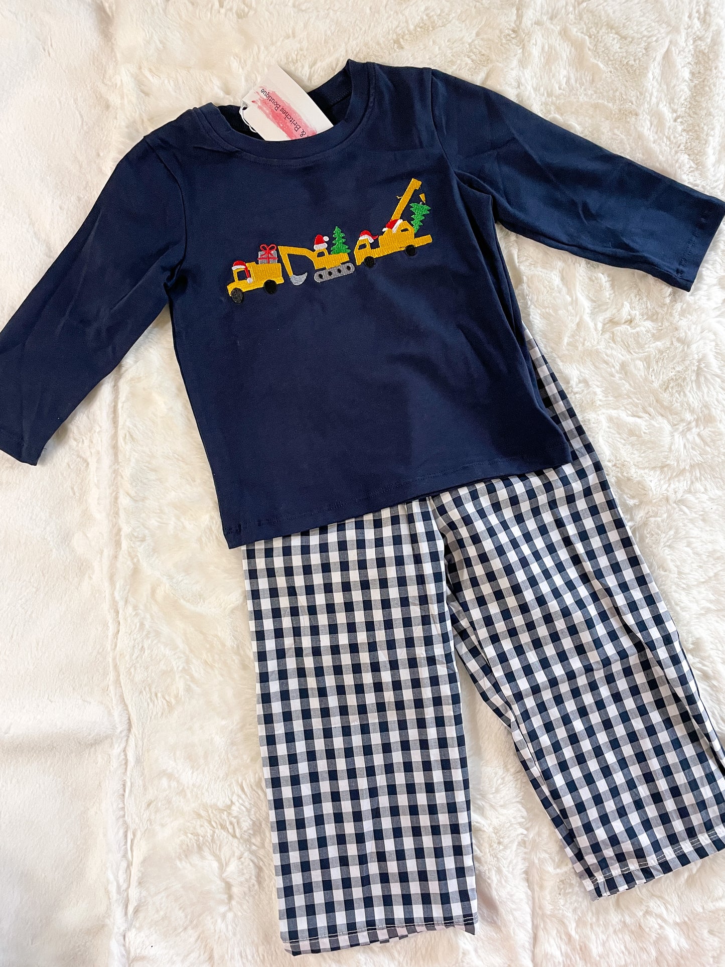 Construction Christmas Boy Pant Set