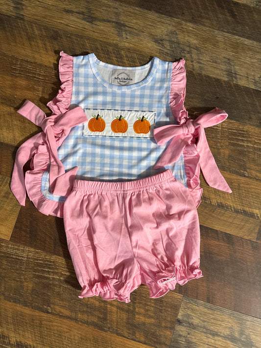 Gingham Pumpkin Bloomer Set