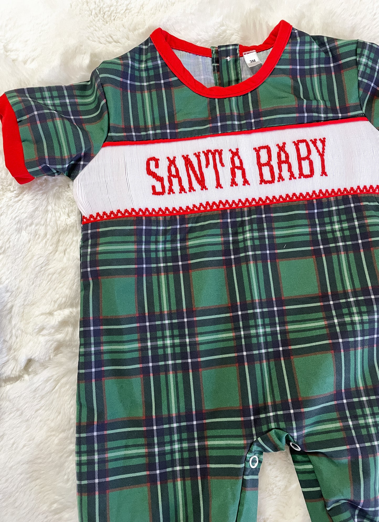 Christmas Plaid Santa Baby Sibling Collection