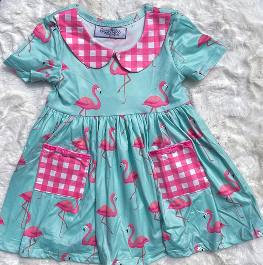 Flamingo Twirl Dress