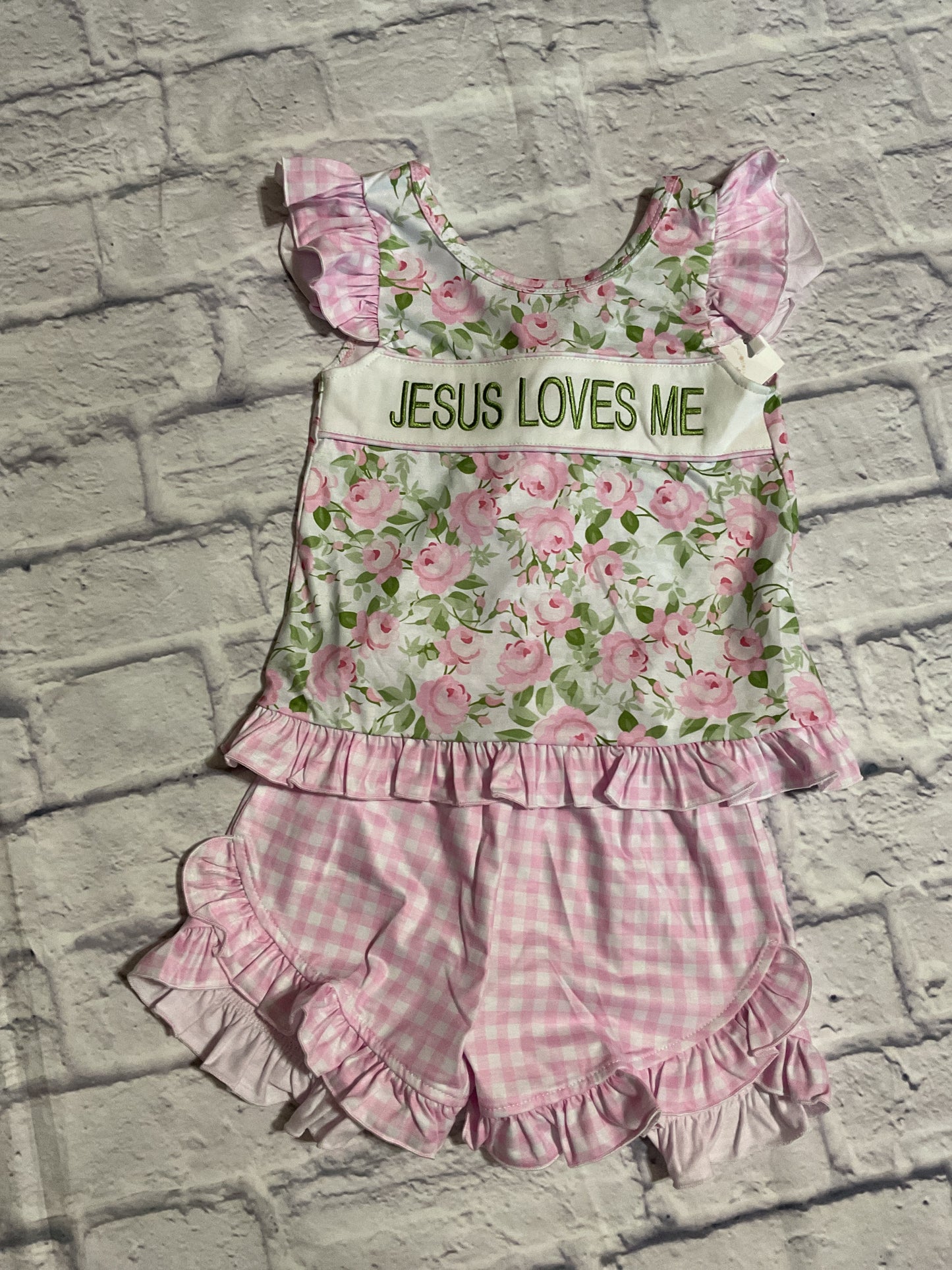 Jesus Loves Me Sage, Navy & Floral Collection