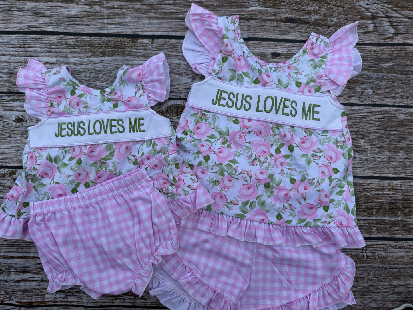 Jesus Loves Me Sage, Navy & Floral Collection