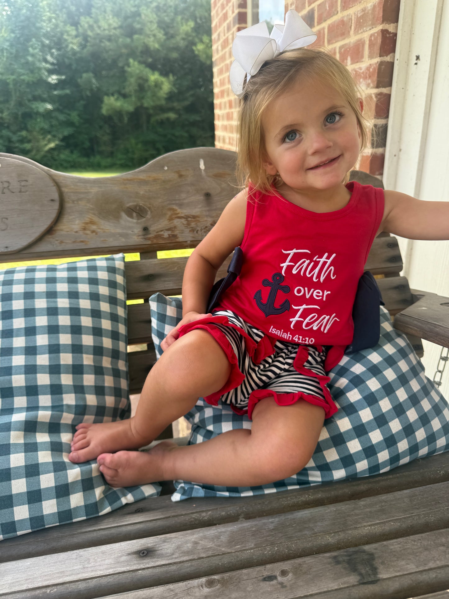 Faith Over Fear Boys & Girls Sibling Matching Short Sets